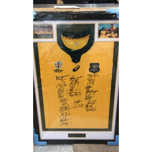 1714 - Australia Rugby World Cup 2019 Framed Shirt Coa