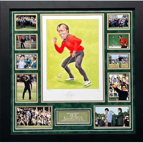 1705 - Seve Ballesteros Signed And Framed Golf Display Coa