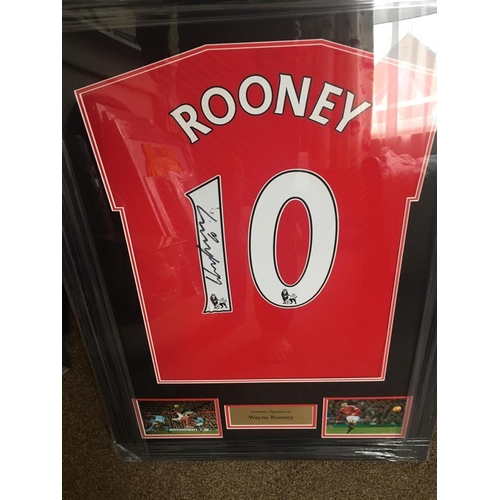 1707 - Wayne Rooney Signed And Framed Manchester United Shirt Coa