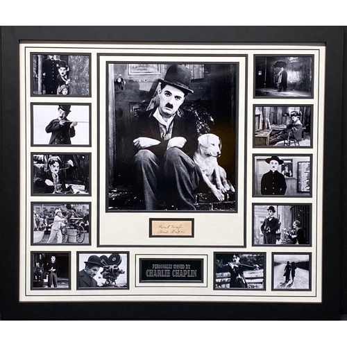 1708 - Charlie Chaplain Signed And Frmed Display Coa