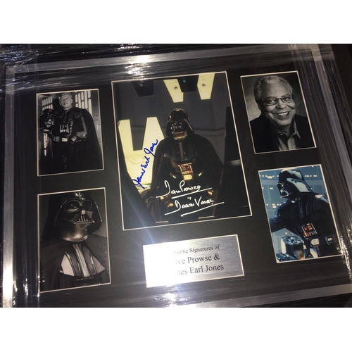 1711 - David Prowse And James Earl Jones Dual Signed And Framed Star Wars Display Coa