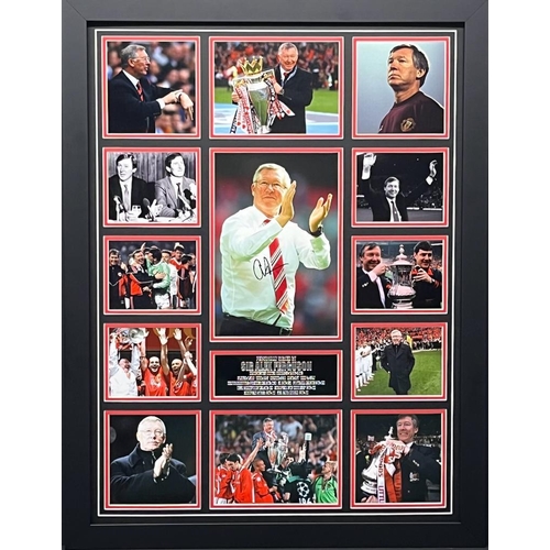 1703 - Alex Ferguson Signed And Framed Manchester United Display Coa