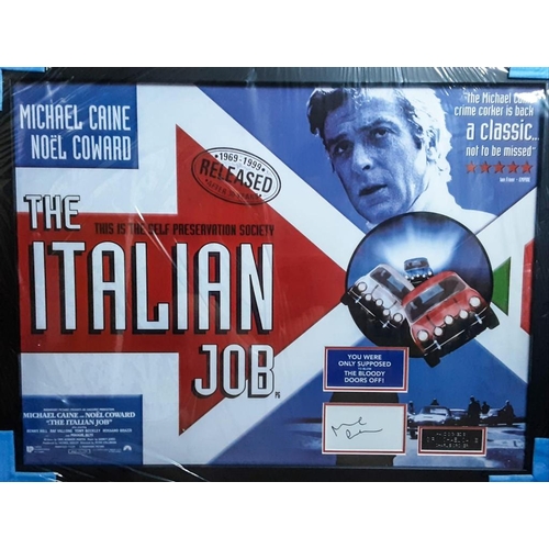 1795 - Michael Caine Signed And Framed The Italian Job Display Certificate of Aucthenticity