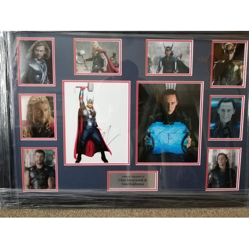 1799 - Chris Hemsworth And Tom Hiddleston Sogned And Framed Display Certificate of Aucthenticity