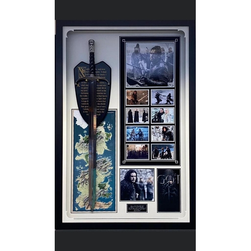 1800 - Kit Harrington Signed And Framed Game Of Thrones Sword Display Certificate of Aucthenticity