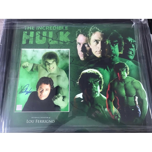 1806 - Lou Ferrigno Signed And Framed The Hulk Display Certificate of Aucthenticity