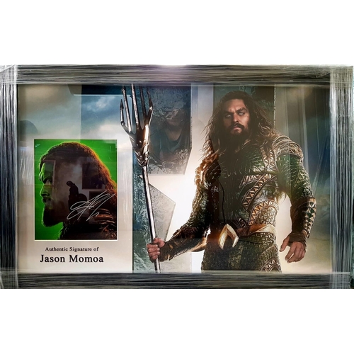 1809 - Jason Momoa Signed And Framed Aquaman Display Certificate of Aucthenticity