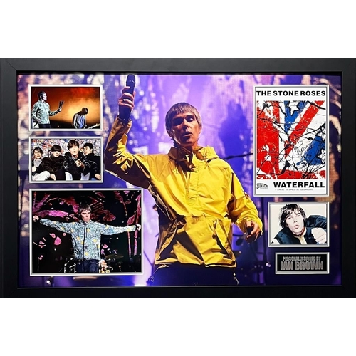 1813 - Ian Brown Signed And Framed Stone Roses Display Cao