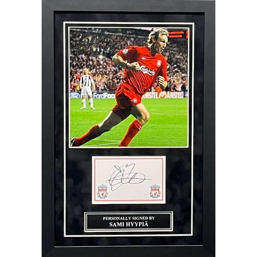 1670 - Sammy Hyppia Signed And Framed Liverppol Fc Display