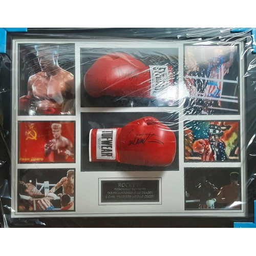 1613 - Carl Weathers & Ivan Drago Signed Rocky Display with COA