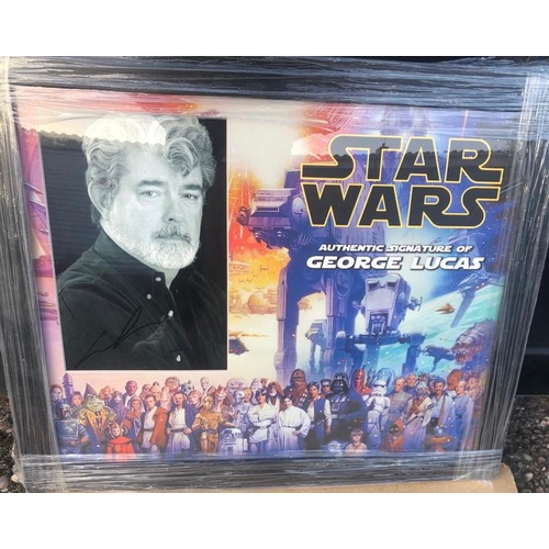 1641 - George Lucas Signed Star Wars Display with COA