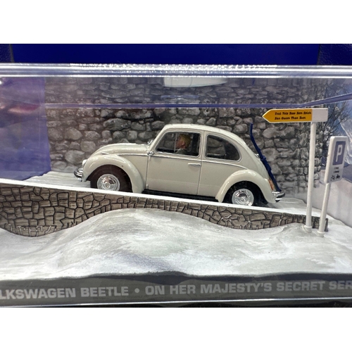 10 - James Bond Scale Diecast, Unopened Bubble Card. Volkswagen Beetle, On Her Majestys Secret Service.