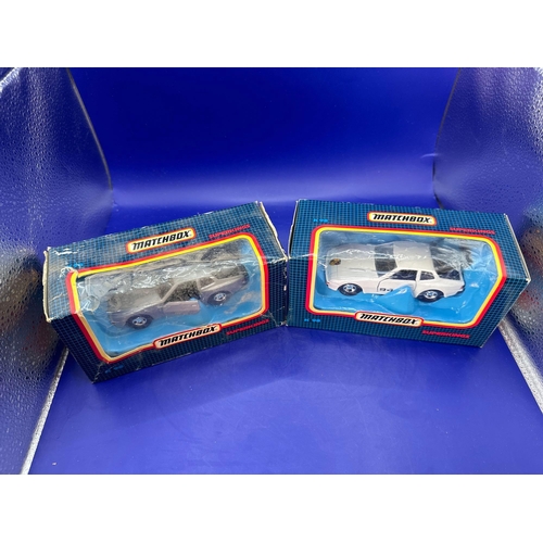 110 - 2 x matchbox super kings, K 98, Porsche two identical models with different colours boxes. Not in gr... 