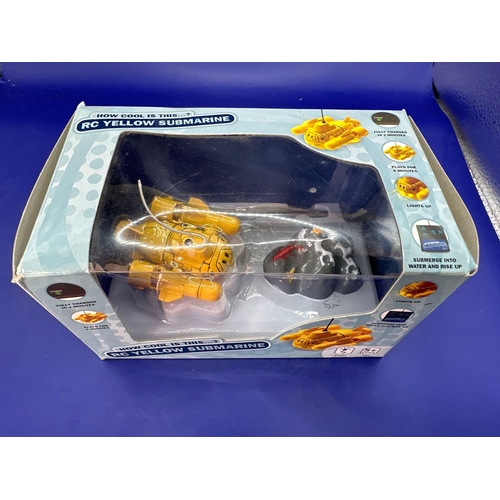 114 - Remote control yellow Submarine in box. Product number 0359, imported by Tesco stores.