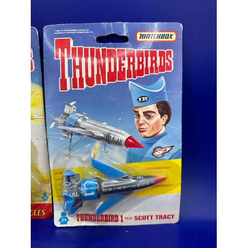 122 - Matchbox Thunderbirds pullback action vehicles, T2 and T1 Thunderbirds are go