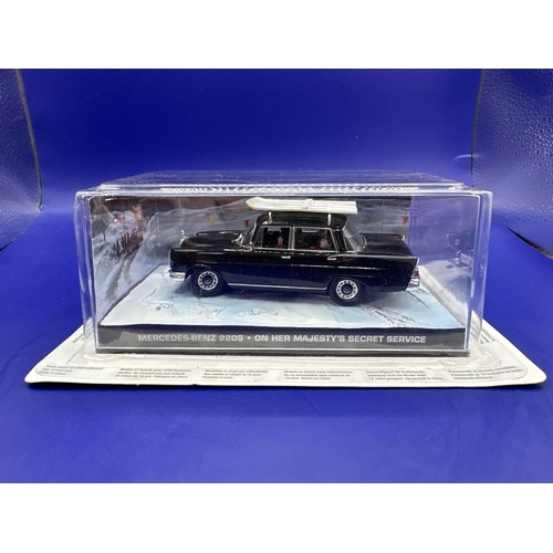 13 - James Bond Scale Diecast, Unopened Bubble Card. Mercedes-Benz 220s. On Her Majesty Secret Service.