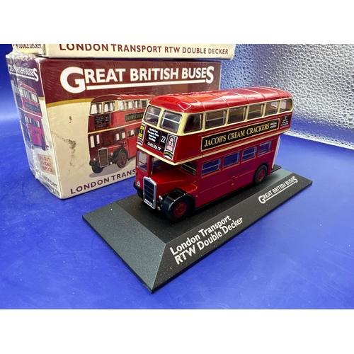 134 - 2 x Atlas editions, London, transport, RTW, double-decker, one in cellophane one opened model 465 5,... 