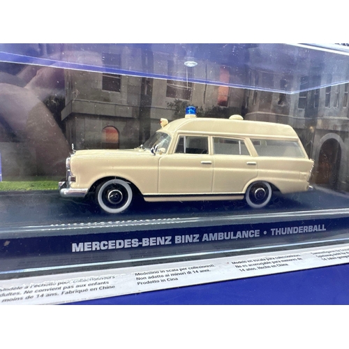 18 - James Bond Scale Diecast, Unopened Bubble Card. Mercedes Benz Binz Ambulance. Thunderball