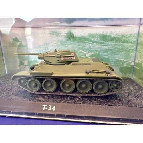 189 - Atlas Edition Ultimate tank in Perspex case, 1:72 scale. T â 34