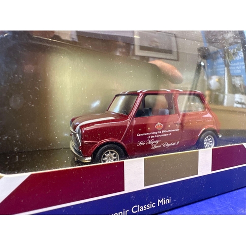 198 - Corgi Royal commemorative vehicle two vehicles, one mini, and one bus the 60th anniversary of the co... 