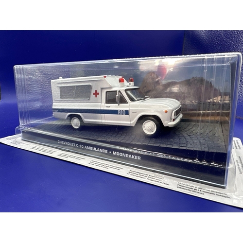 20 - James Bond Scale Diecast, Unopened Bubble Card. Chevrolet C10 Ambulance. Moonraker