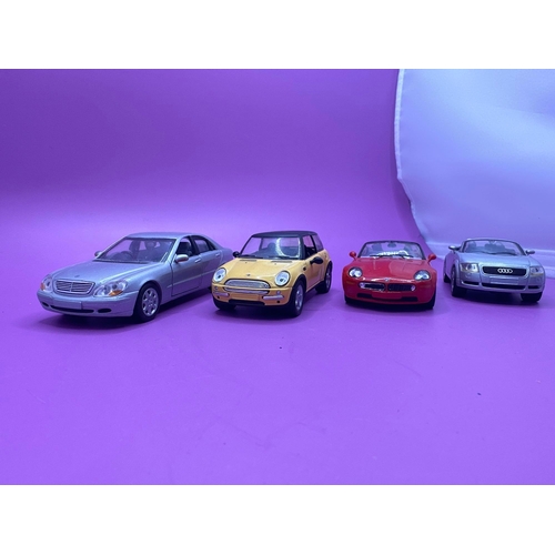 229 - 4 x Corgi Diecasts, Mini Cooper, Mercedes Benz, BMW, Audi TT