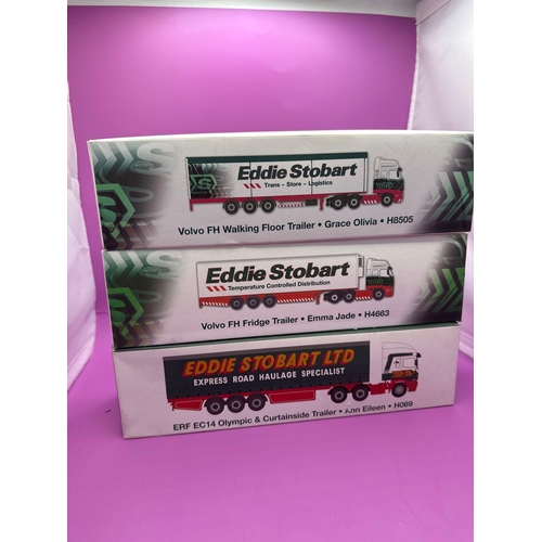 245 - 5 x Atlas Editions Eddie Stobart Vehicles, Scania, Highline, curtain side, Scania, R143M for 20 curt... 