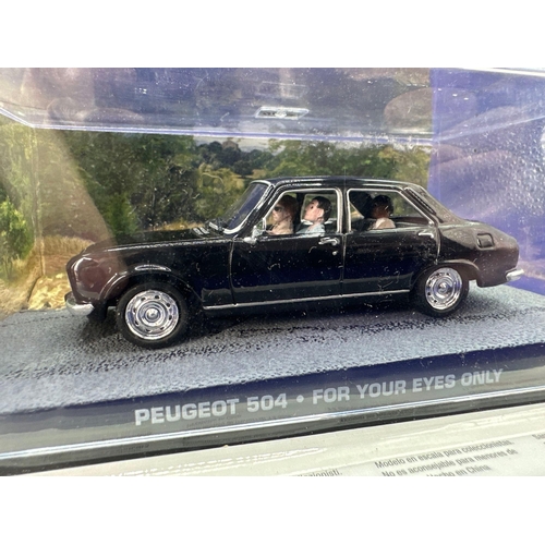 25 - James Bond Scale Diecast, Unopened Bubble Card. Peugeot 504, For Your Eyes Only