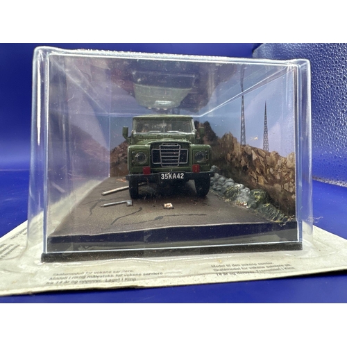 36 - James Bond Scale Diecast, Unopened Bubble Card. Land Rover Series III, The Living Daylights