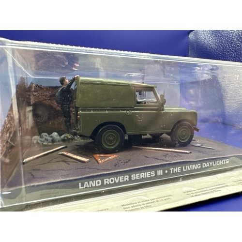 36 - James Bond Scale Diecast, Unopened Bubble Card. Land Rover Series III, The Living Daylights