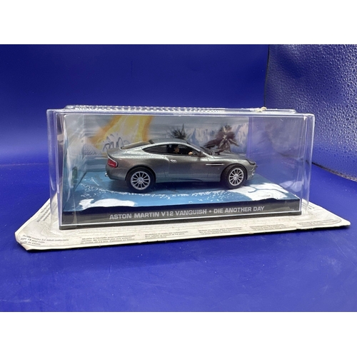 49 - James Bond Scale Diecast, Unopened Bubble Card. Aston Martin v12 vanquish. Die another Day