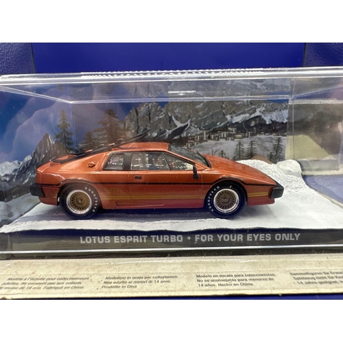 57 - 2 x James Bond Scale Diecast, Unopened Bubble Card. Lotus Esprit Turbo and Citron 2CV For Your Eyes ... 