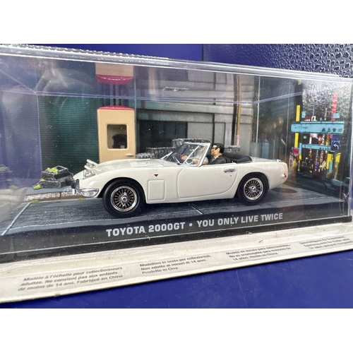 58 - 2 x James Bond Scale Diecast, Unopened Bubble Card. Toyota Crown and Toyota 2000GT, you only live tw... 