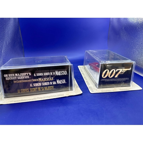 68 - 2 x James Bond Scale Diecast, Unopened Bubble Card. Mercedes 600 and mercury cougar from on her Maje... 