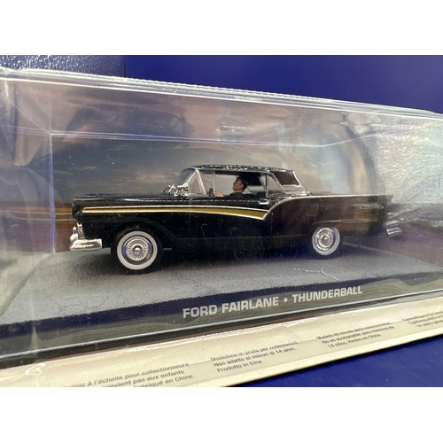 70 - 2 x James Bond Scale Diecast, Unopened Bubble Card. Ford Fairlane and Ford mustang convertible from ... 