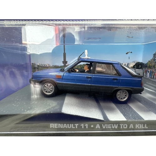 71 - 2 x James Bond Scale Diecast, Unopened Bubble Card. Dodge Monaco and Renault 11 from a view to kill.