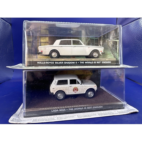 75 - 2 x James Bond Scale Diecast, Unopened Bubble Card. Rolls-Royce silver shadow two and Lada Niva from... 