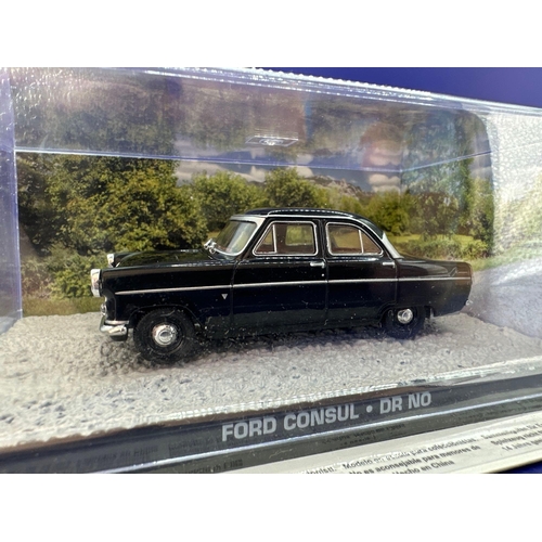 76 - 2x James Bond Scale Diecast, Unopened Bubble Card. Ford console and Austin 855 Cambridge mark II fro... 