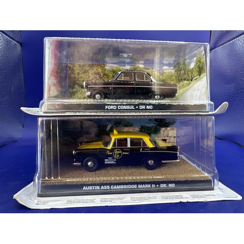 76 - 2x James Bond Scale Diecast, Unopened Bubble Card. Ford console and Austin 855 Cambridge mark II fro... 