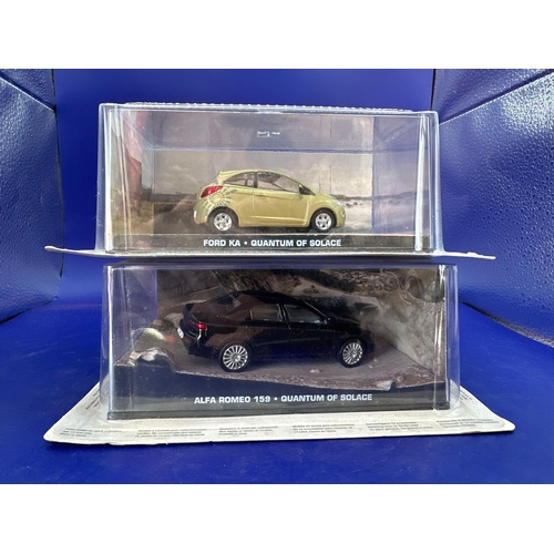 77 - 2x James Bond Scale Diecast, Unopened Bubble Card. Ford KA and Alfa Romeo 159 from quantum of solace... 