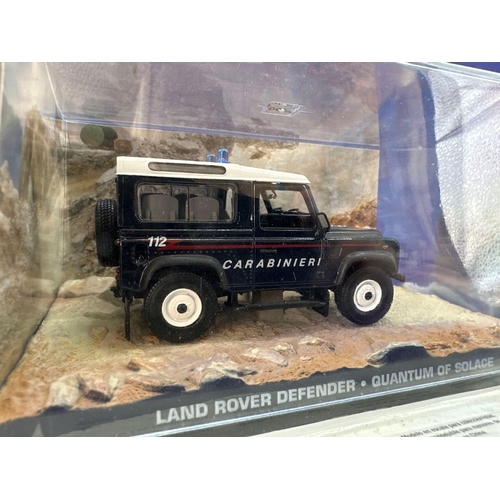 78 - 2 x James Bond Scale Diecast, Unopened Bubble Card. Land Rover defender and Ford bronco two from Qua... 