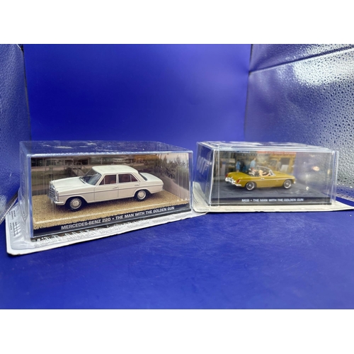 80 - 2 x James Bond Scale Diecast, Unopened Bubble Card. Mercedes-Benz 220 and MGB from the man with the ... 