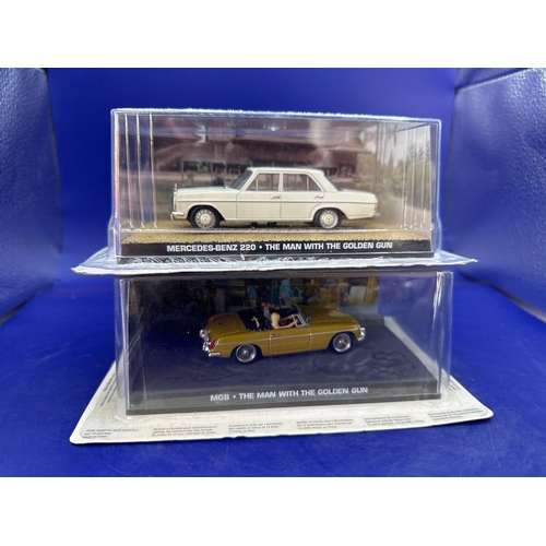 80 - 2 x James Bond Scale Diecast, Unopened Bubble Card. Mercedes-Benz 220 and MGB from the man with the ... 