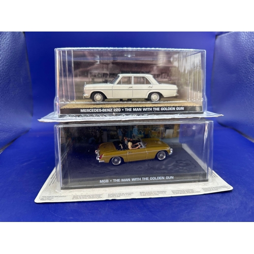 80 - 2 x James Bond Scale Diecast, Unopened Bubble Card. Mercedes-Benz 220 and MGB from the man with the ... 