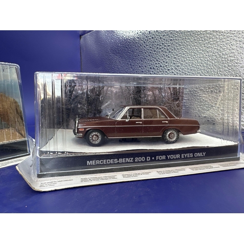 82 - 2 x James Bond Scale Diecast, Unopened Bubble Card. Mercedes-Benz 200 D Mercedes Benz 450 SEL from f... 