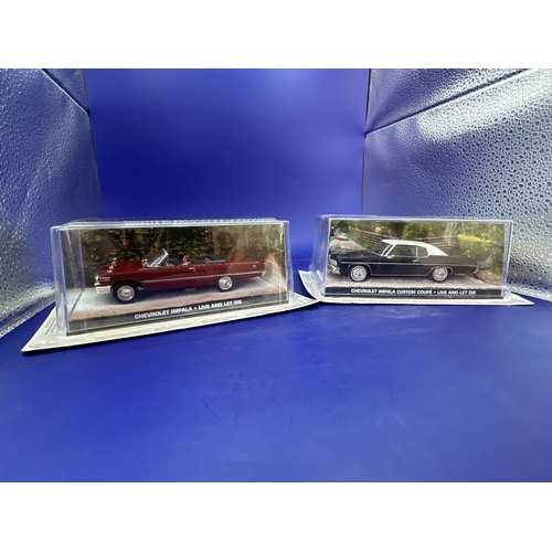 85 - 2 x James Bond Scale Diecast, Unopened Bubble Card. Chevrolet impala custom, coupe, and Chevrolet im... 