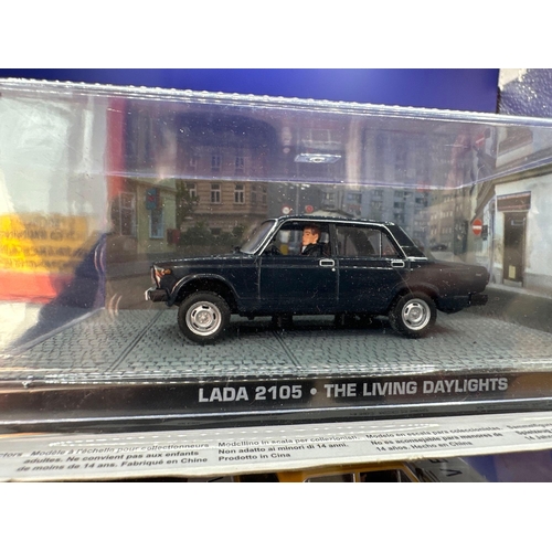 89 - 3 x James Bond Scale Diecast, Unopened Bubble Card. Lada 2105, Lada 1500 and Wells and Edwards range... 