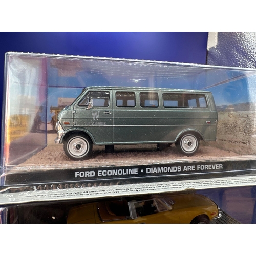 90 - 3 x James Bond Scale Diecast, Unopened Bubble Card. Triumph stag Ford econoline and Moon Buggy from ... 