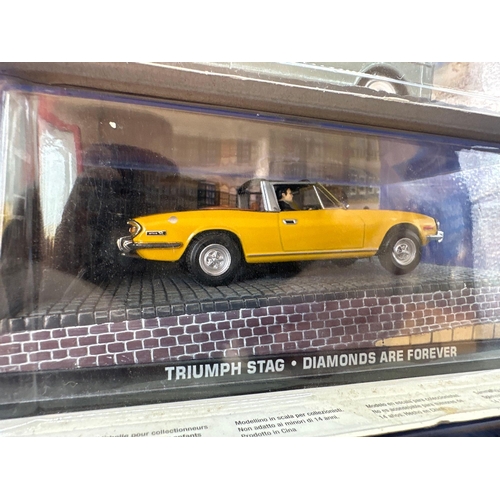 90 - 3 x James Bond Scale Diecast, Unopened Bubble Card. Triumph stag Ford econoline and Moon Buggy from ... 