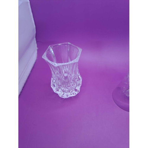 524 - Various collecting of glassware containing 3 bells a shot glass and glass styled vase